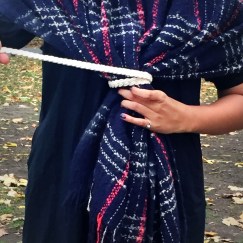 Plaid Blanket Scarf knotted 1