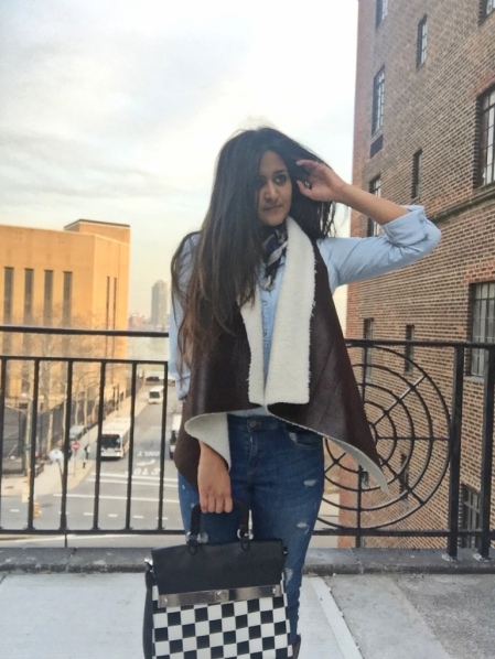 Faux Shearling Vest Outfit 7