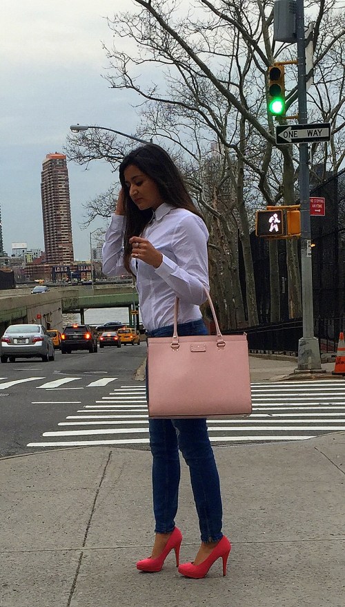White Scalloped Collar Shirt and Blue Jeans 5
