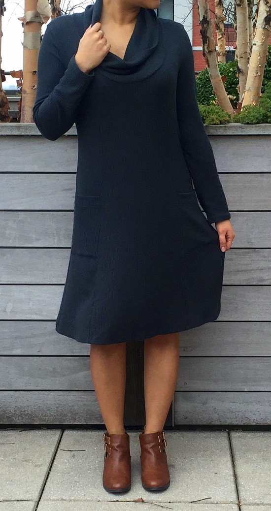 How to Wear Cowl Neck Sweater Dress 7