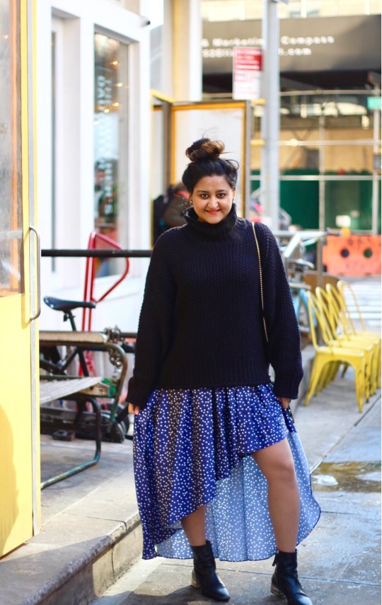 Winter Sweater and Skirt Combination Outfit 3