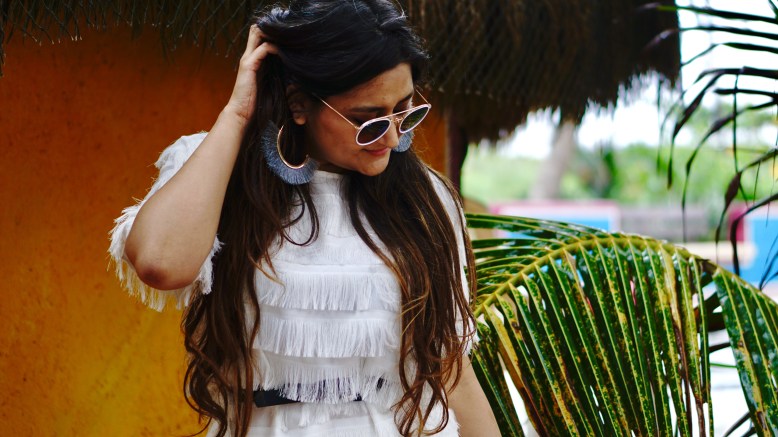 Fringe dress for vacation outfit idea 7