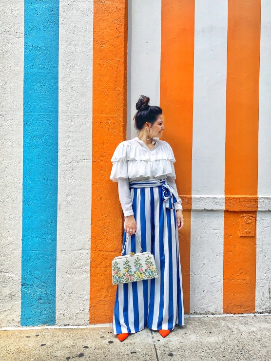 Striped wide Leg Outfit For Summer 1